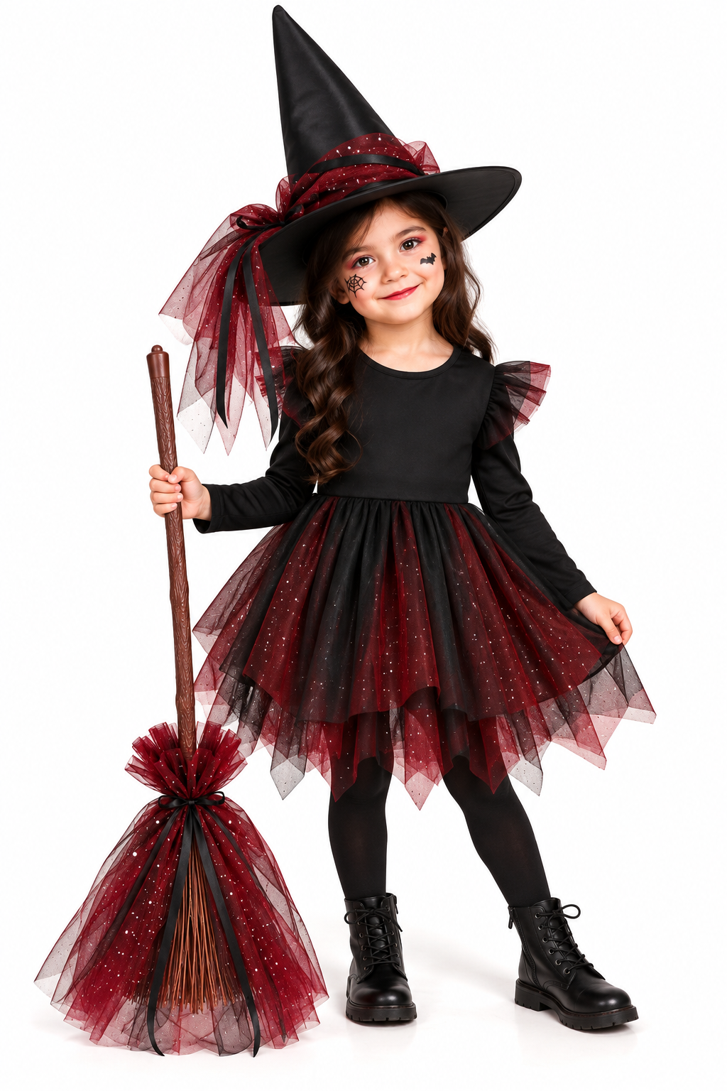 TIPY TIPY TAP HALLOWEEN BROOM & CAP SET - RED