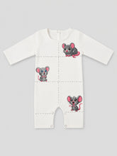 TIPY TIPY TAP MOUSE SLEEPSUIT WITH CAP - WHITE
