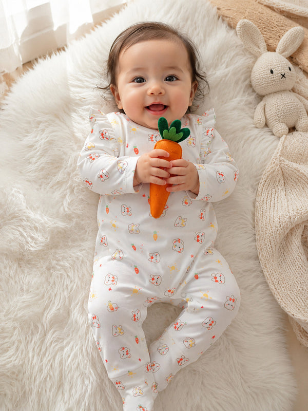 TIPY TIPY TAP CARROT SLEEPSUIT WITH TOY - MULTICOLOR