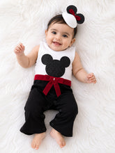 TIPY TIPY TAP MOUSE PARTYWEAR SNUGSUIT WITH HEADBAND - B/W
