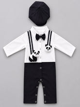 TIPY TIPY TAP PANDA PARTYWEAR SNUGSUIT WITH CAP - B/W