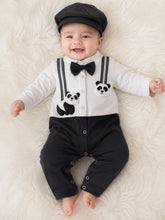 TIPY TIPY TAP PANDA PARTYWEAR SNUGSUIT WITH CAP - B/W