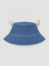 TIPY TIPY TAP DENIM PLAYSUIT WITH CAP - BLUE