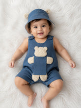 TIPY TIPY TAP DENIM PLAYSUIT WITH CAP - BLUE