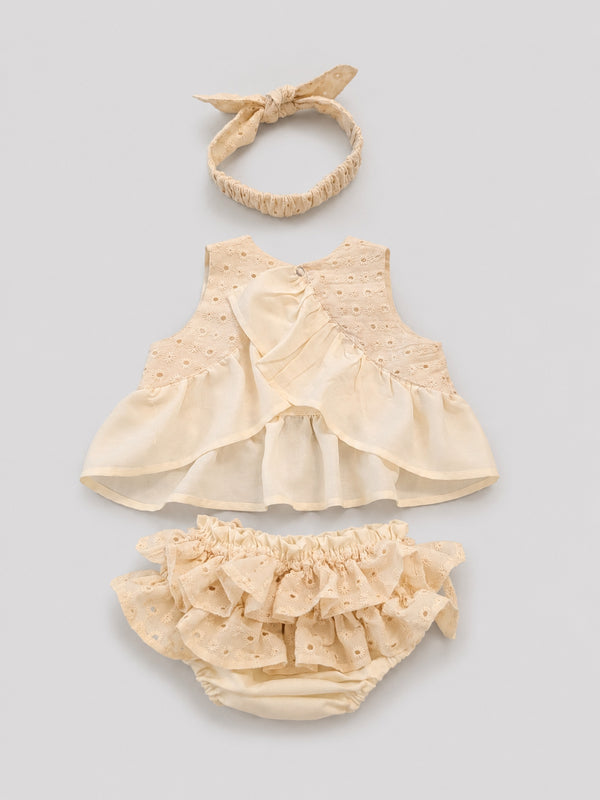 TIPY TIPY TAP FRILLY DRESS WITH BLUMER - IVORY