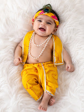 TIPY TIPY TAP JANMASHTMI DHOTI WITH STOLE,CROWN AND MALA - YELLOW
