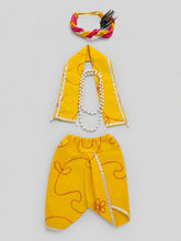 TIPY TIPY TAP JANMASHTMI DHOTI WITH STOLE,CROWN AND MALA - YELLOW