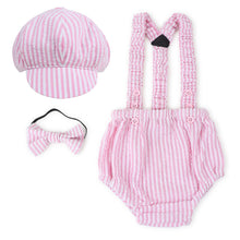 TIPY TIPY TAP 5PC BOYS BODYSUIT WITH BLUMER,SUSPENDERS,BOW AND CAP - PINK/WHITE