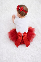 TIPY TIPY TAP 3PC FRILLY HEART BODYSUIT WITH BLUMER & HEADBAND - RED/WHITE