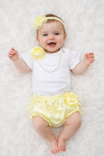 TIPY TIPY TAP 3PC FLOWER BODYSUIT WITH BLUMER & HEADBAND - YELLOW/WHITE