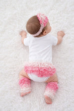 TIPY TIPY TAP 4PC LACEY FLAMINGO BODYSUIT WITH BLUMER, HEADBAND AND LEGWARMERS - PINK/WHITE