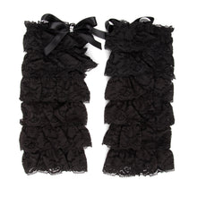 TIPY TIPY TAP 4PC LACEY BOW BODYSUIT WITH BLUMER, HEADBAND AND LEGWARMERS - BLACK/OFF WHITE