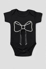 TIPY TIPY TAP 4PC LACEY BOW BODYSUIT WITH BLUMER, HEADBAND AND LEGWARMERS - BLACK/OFF WHITE