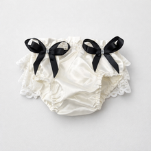 TIPY TIPY TAP 4PC LACEY BOW BODYSUIT WITH BLUMER, HEADBAND AND LEGWARMERS - BLACK/OFF WHITE