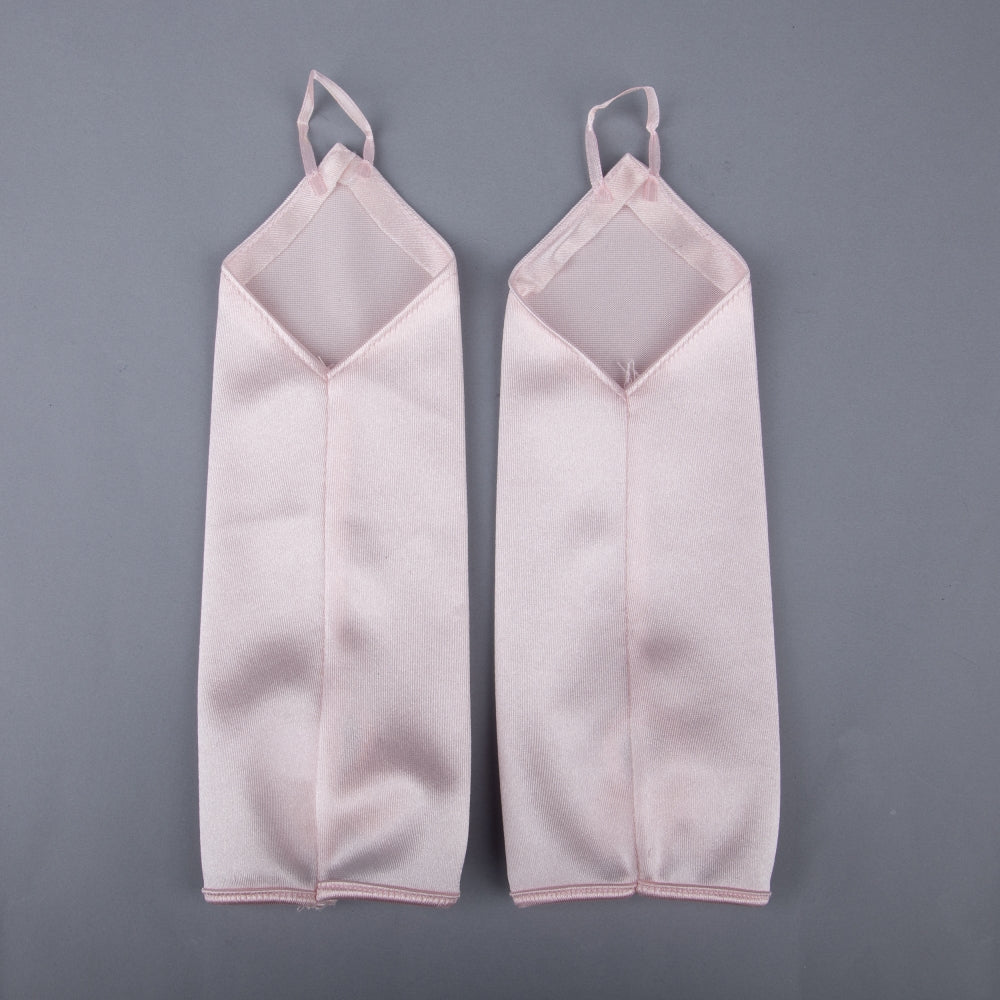 TIPY TIPY TAP FINGERLESS SATIN BOW GLOVES - PINK