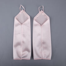 TIPY TIPY TAP FINGERLESS SATIN BOW GLOVES - PINK