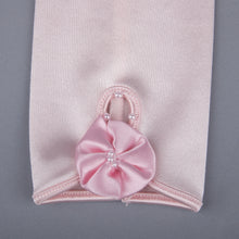 TIPY TIPY TAP FINGERLESS SATIN BOW GLOVES - PINK
