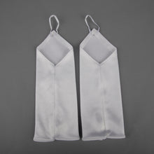 TIPY TIPY TAP FINGERLESS SATIN BOW GLOVES - WHITE