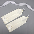 TIPY TIPY TAP FINGERLESS SATIN BOW GLOVES - IVORY
