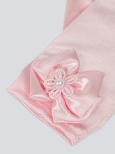 TIPY TIPY TAP FULLFINGER SATIN BOW GLOVES - PINK