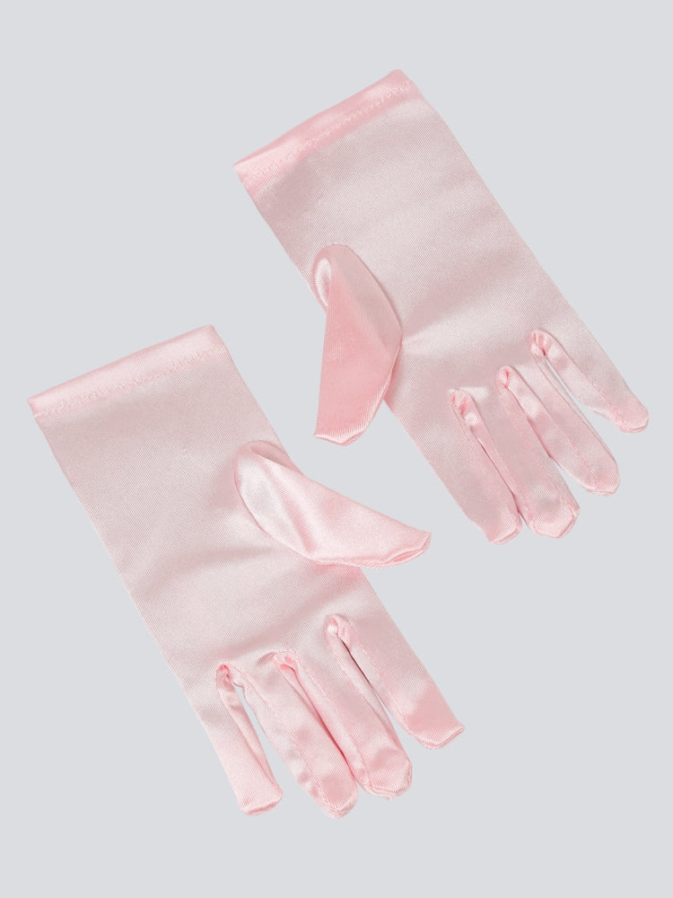 TIPY TIPY TAP FULLFINGER SATIN BOW GLOVES - PINK