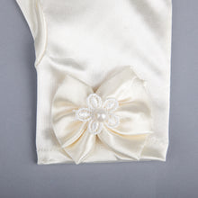 TIPY TIPY TAP FULLFINGER SATIN BOW GLOVES - IVORY