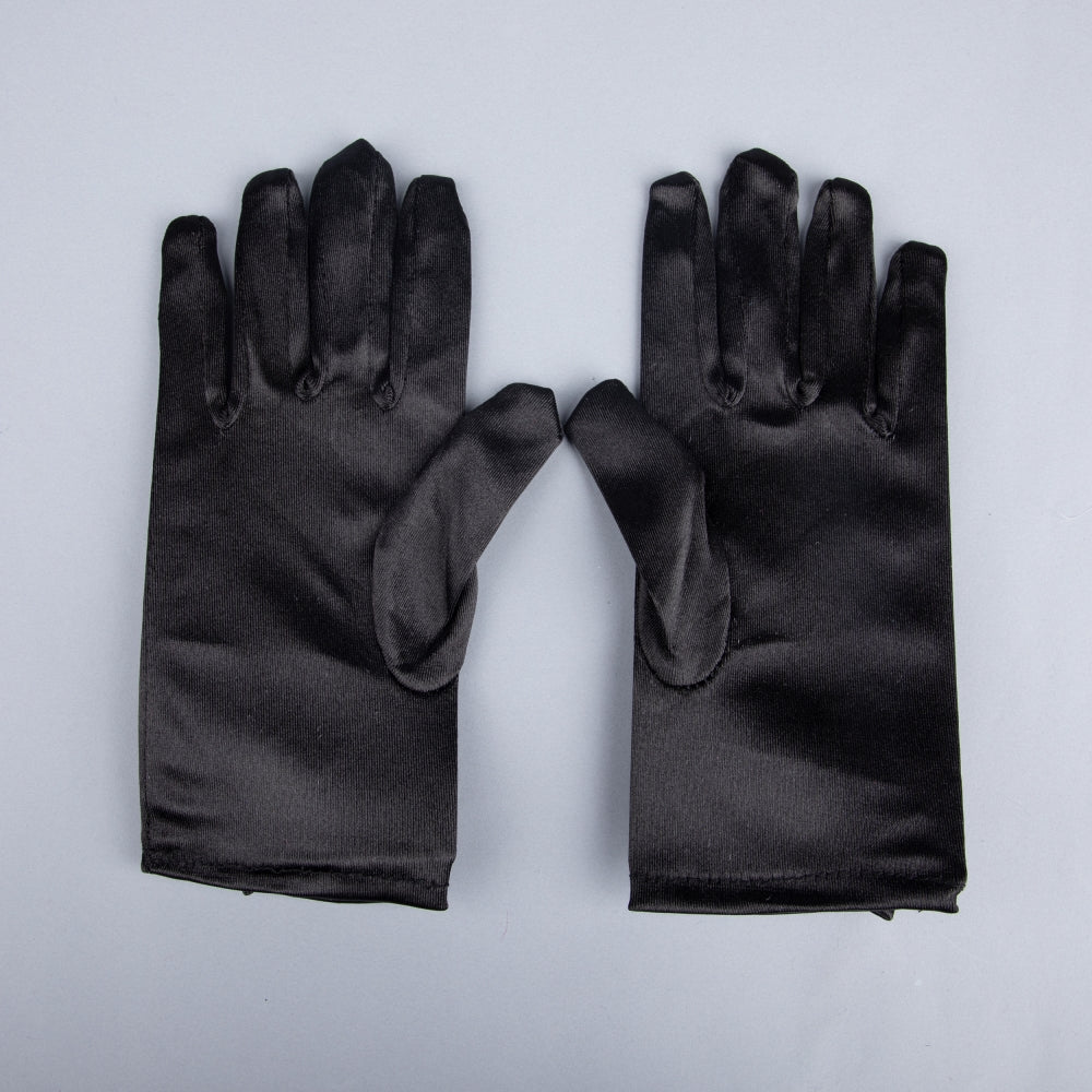 TIPY TIPY TAP FULLFINGER SATIN BOW GLOVES - BLACK