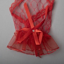 TIPY TIPY TAP FINGERLESS NETTED GLOVES - RED