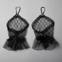 TIPY TIPY TAP FINGERLESS NETTED GLOVES - BLACK