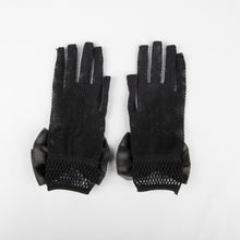 TIPY TIPY TAP FULLFINGER NETTED BOW GLOVES - BLACK