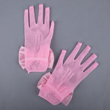 TIPY TIPY TAP FULLFINGER NETTED BOW GLOVES - PINK