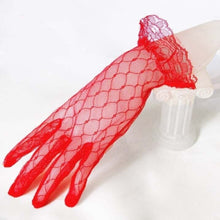 TIPY TIPY TAP FULLFINGER NETTED GLOVES - RED