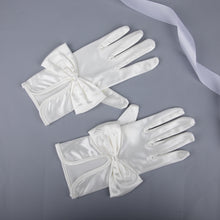 TIPY TIPY TAP FULLFINGER SATIN HUGE BOW GLOVES - IVORY