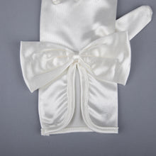 TIPY TIPY TAP FULLFINGER SATIN HUGE BOW GLOVES - IVORY