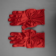 TIPY TIPY TAP FULLFINGER SATIN HUGE BOW GLOVES - RED