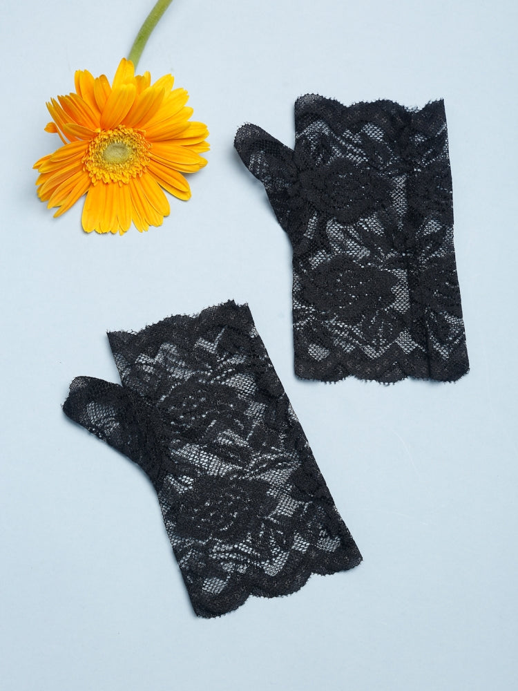 TIPY TIPY TAP FINGERLESS SELF NET GLOVES - BLACK