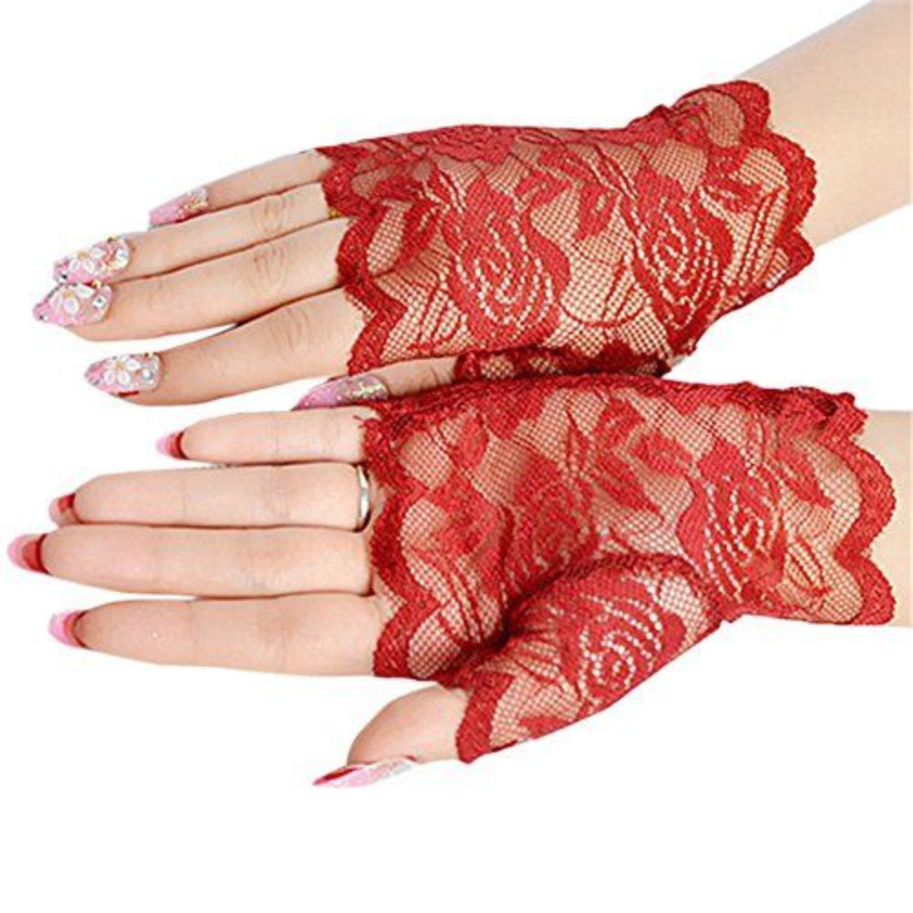 TIPY TIPY TAP FINGERLESS SELF NET GLOVES - RED
