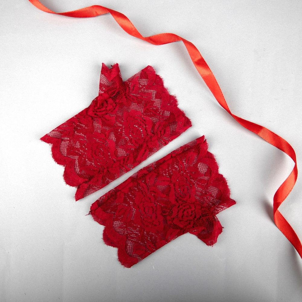 TIPY TIPY TAP FINGERLESS SELF NET GLOVES - RED