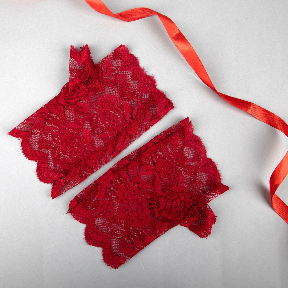 TIPY TIPY TAP FINGERLESS SELF NET GLOVES - RED