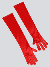 TIPY TIPY TAP FULLFINGER SATIN ELBOW LENGTH GLOVES - RED