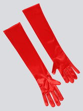 TIPY TIPY TAP FULLFINGER SATIN ELBOW LENGTH GLOVES - RED