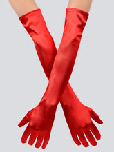 TIPY TIPY TAP FULLFINGER SATIN ELBOW LENGTH GLOVES - RED