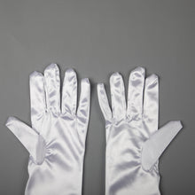 TIPY TIPY TAP FULLFINGER SATIN ELBOW LENGTH GLOVES - WHITE