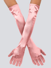 TIPY TIPY TAP FULLFINGER SATIN ELBOW LENGTH GLOVES - PINK