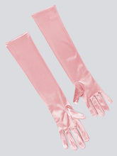 TIPY TIPY TAP FULLFINGER SATIN ELBOW LENGTH GLOVES - PINK