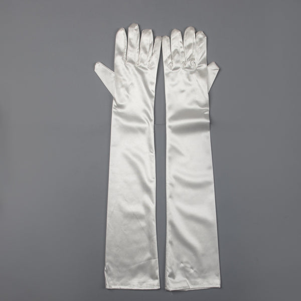 TIPY TIPY TAP FULLFINGER SATIN ELBOW LENGTH GLOVES - PINK