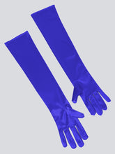 TIPY TIPY TAP FULLFINGER SATIN ELBOW LENGTH GLOVES - BLUE