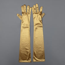 TIPY TIPY TAP FULLFINGER SATIN ELBOW LENGTH GLOVES - GOLDEN