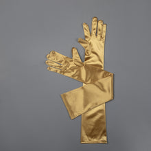TIPY TIPY TAP FULLFINGER SATIN ELBOW LENGTH GLOVES - GOLDEN