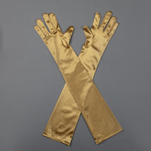 TIPY TIPY TAP FULLFINGER SATIN ELBOW LENGTH GLOVES - GOLDEN